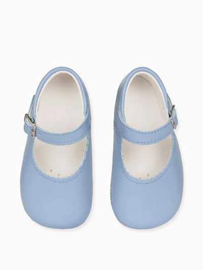 La Coqueta Kids Dusty blue leather baby Mary Jane shoes at Collagerie
