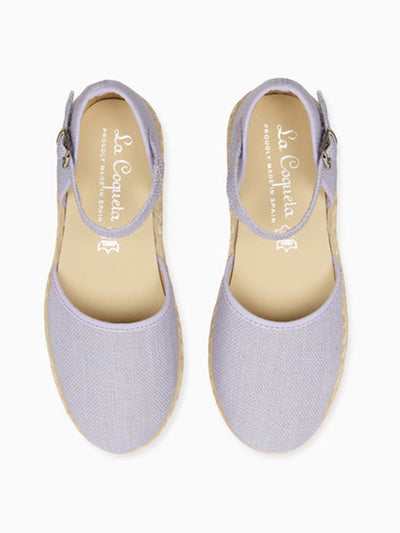 La Coqueta Kids Lilac Olivia canvas girl espadrilles at Collagerie