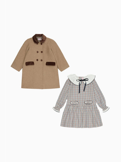 La Coqueta Kids Tessa Dress & Arrieta Coat Girl Outfit bundle at Collagerie