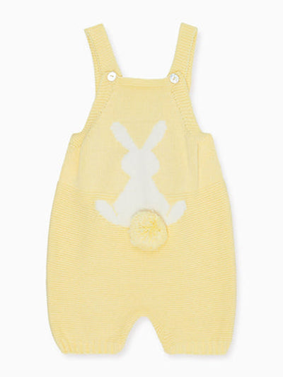 La Coqueta Kids Vanilla Crispa cotton bunny baby knitted dungarees at Collagerie
