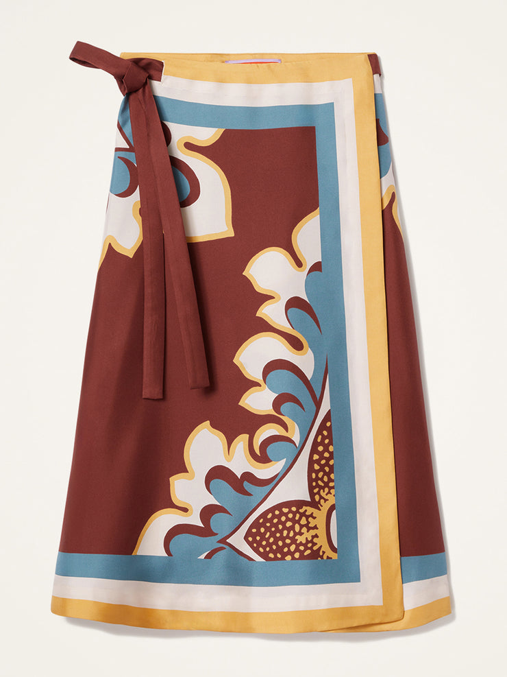 BIG FLORAL PAREO MIDI SKIRT