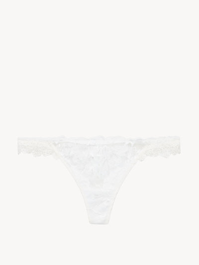 La Perla Thong in off white with leavers lace at Collagerie