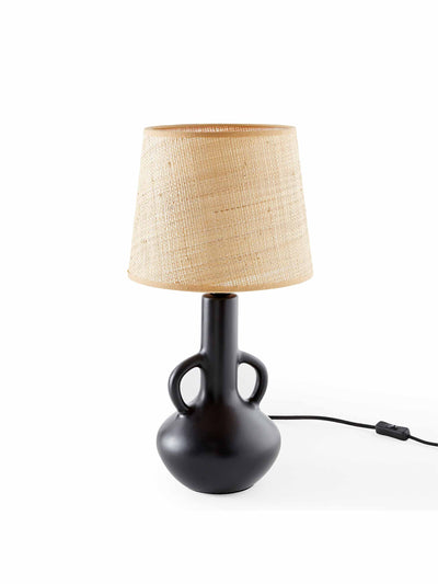 La Redoute Interieurs Balsa ceramic and raffia table lamp at Collagerie