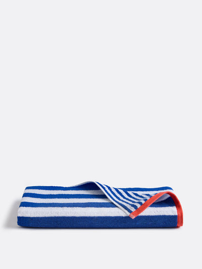 La Redoute Interieurs Dani reversible stripe 100% cotton terry bath sheet at Collagerie