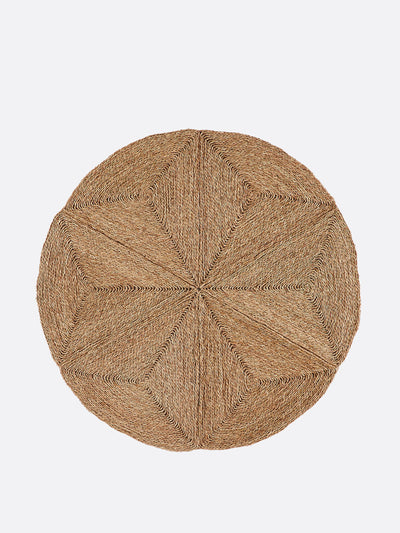 La Redoute Interieurs Dimao foldable round rug in woven straw at Collagerie