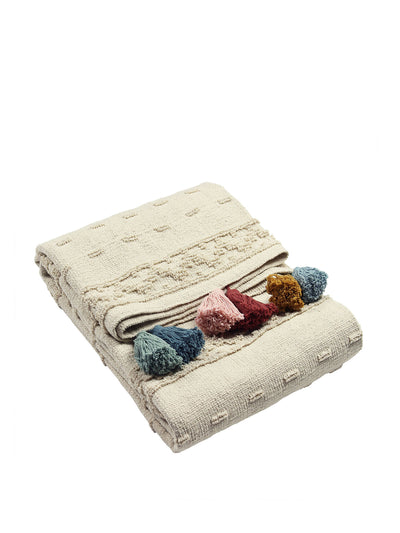Furn Boho woven cotton tasselled throw at Collagerie