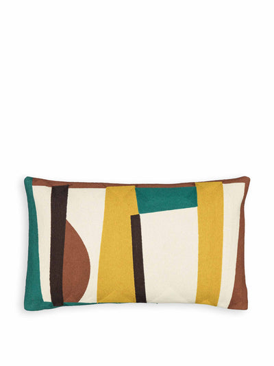 La Redoute Interieurs Scolto embroidered graphic rectangular cushion cover at Collagerie