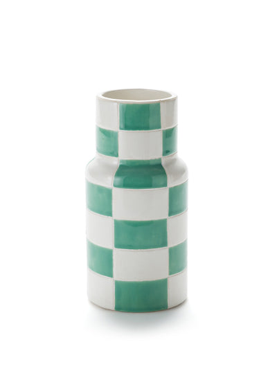 La Redoute Interieurs Sekmo checked high earthenware vase at Collagerie