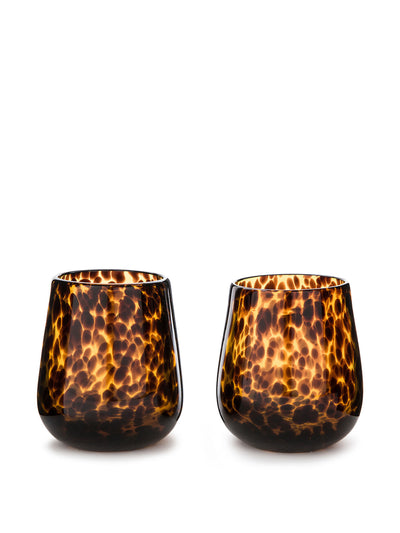 La Redoute Interieurs Fauvita amber glass tealight holders (set of 2) at Collagerie