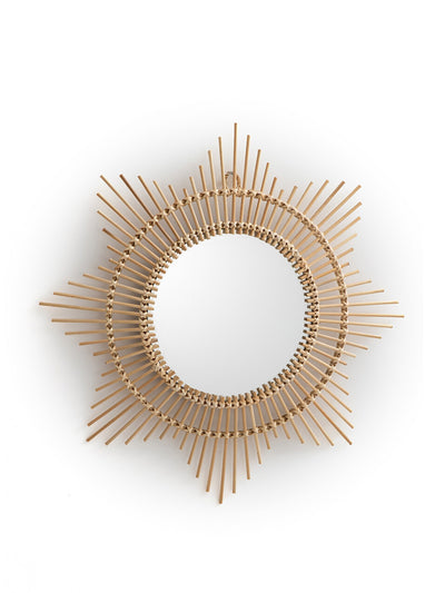 La Redoute Interieurs Nogu curved sunburst bamboo mirror at Collagerie