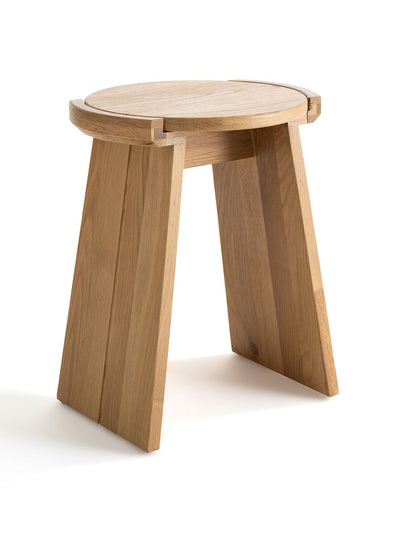 La Redoute Interieurs Tibet solid oak stool/side table at Collagerie