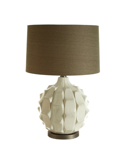 Soho Home White irregular moulded ceramic table lamp at Collagerie