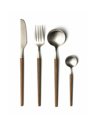 Am.Pm. Emako stainless steel and maple wood cutlery set (16-piece) at Collagerie