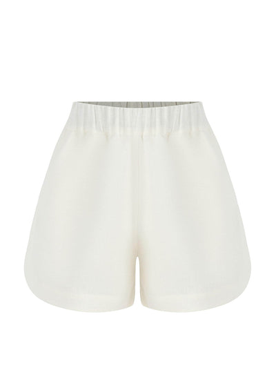 Labeca White linen shorts at Collagerie