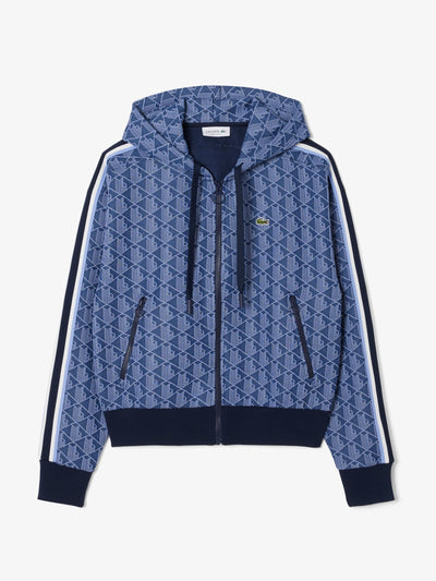 Lacoste Jacquard monogram hoodie at Collagerie