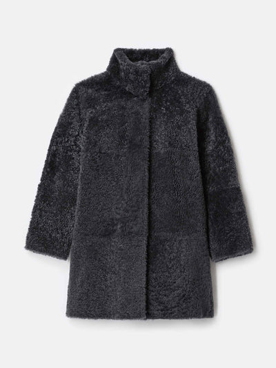 Lafayette 148 Wavy shearling reversible coat at Collagerie