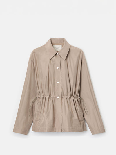 Lafayette 148 New York Tech twill gathered waist oversized jacket at Collagerie