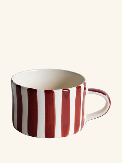 Musango Candy stripe wide mug in Paprika at Collagerie