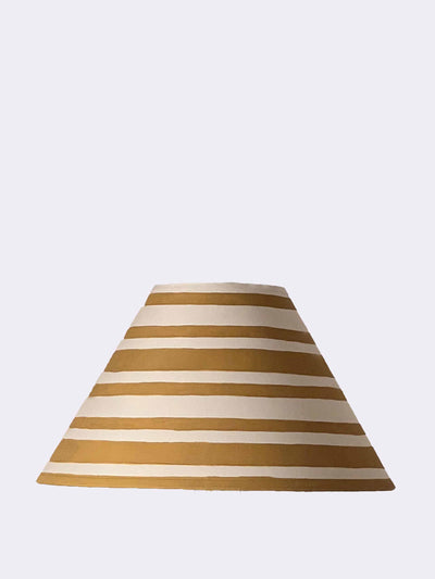 Alvaro Picardo India Yellow Ticking Stripes coolie lampshade at Collagerie