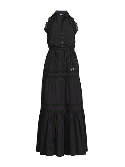 Lands' End Women's cotton voile halter neck tiered maxi dress at Collagerie