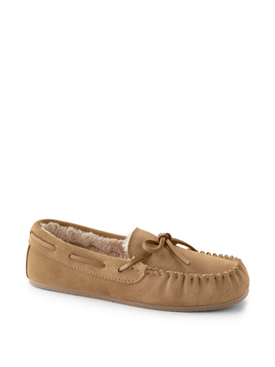 Lands' End Women's suede moccasin slippers at Collagerie