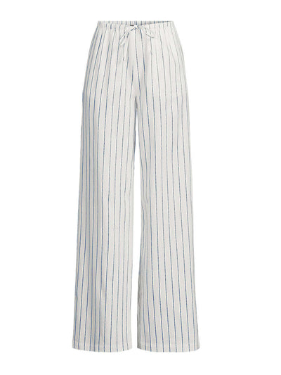 Lands' End Women's wide leg linen blend tie waist trousers at Collagerie