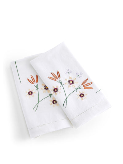 La Redoute Interieurs Martha embroidered floral cotton and linen napkins (set of 2) at Collagerie