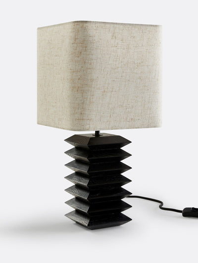 La Redoute Interieurs Remilo solid ash & linen table lamp at Collagerie