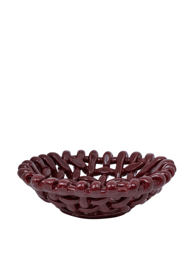 Late Afternoon Burgundy basketweave bowl at Collagerie