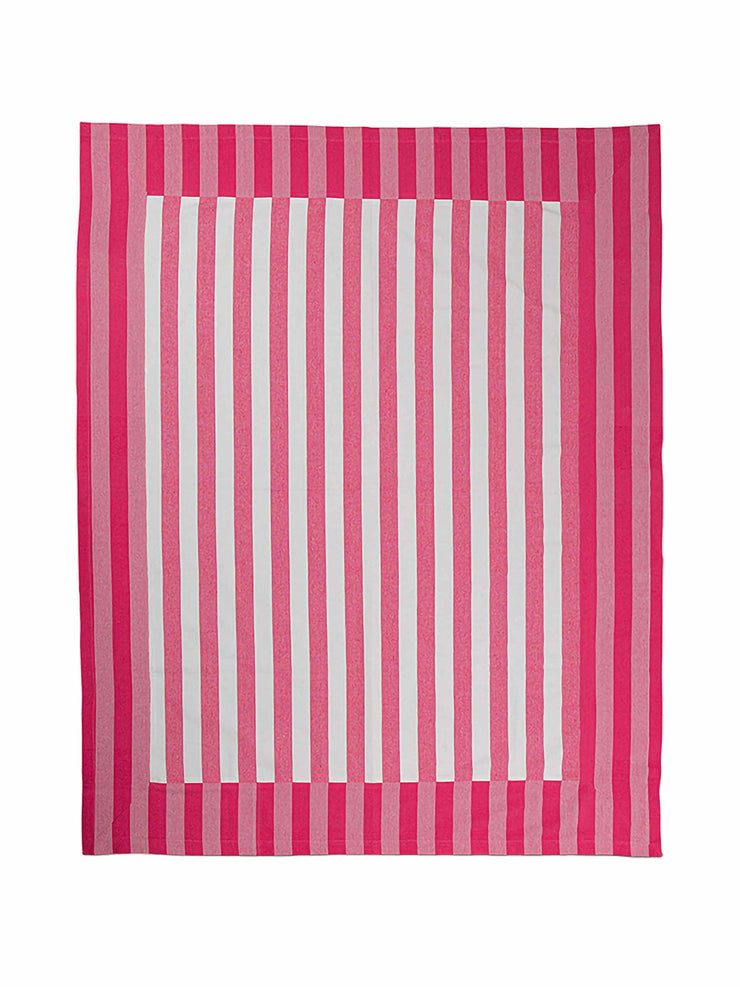 Punch pink stripe tablecloth Interiors Late Afternoon - Collagerie