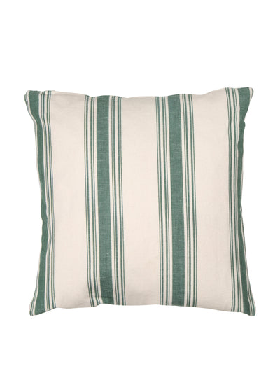 Late Afternoon Deck green stripe cushion at Collagerie