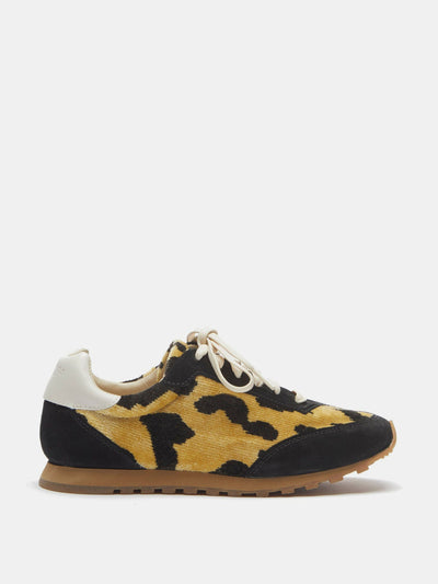 Le Monde Beryl Slim runner sneakers in leopard bevilacqua velvet at Collagerie