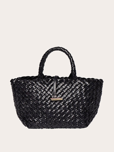Little Liffner Mini black leather basket bag at Collagerie