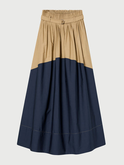 Lee Mathews Beige and navy maxi skirt at Collagerie