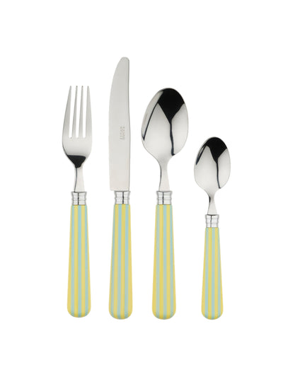 In The Roundhouse Lemon and blue stripe cutlery set at Collagerie