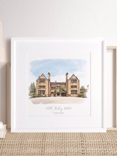 Letterfest Watercolour Wedding Sketch at Collagerie