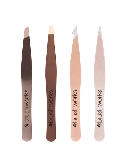 Brushworks HD Combination Tweezer Set in Gold at Collagerie