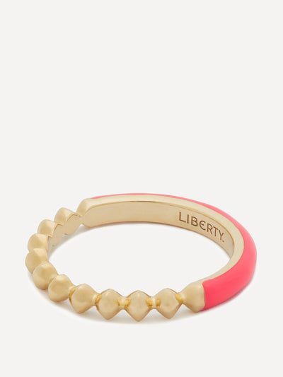 Liberty London Gold Eclipse Fluo pink band ring at Collagerie