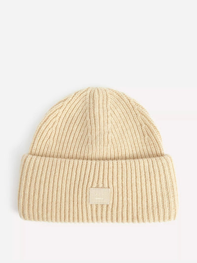 Acne Studios Small face logo beanie hat at Collagerie