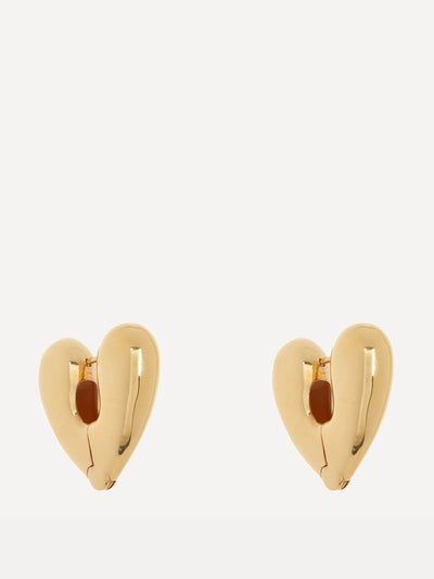 Annika Inez 14ct gold-plated heart hoops at Collagerie