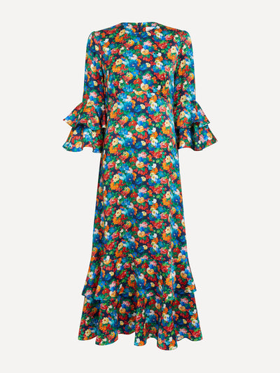 Liberty London Chatsworth bloom silk-satin gala dress at Collagerie