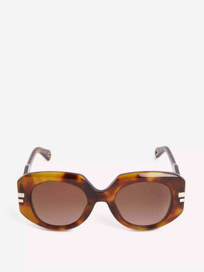 Chloé Geometric chunky oval sunglasses at Collagerie