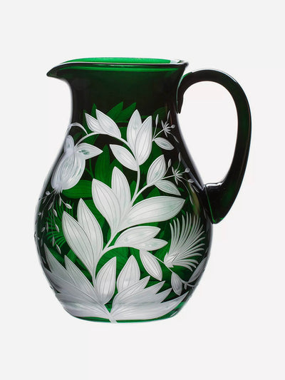 Artěl Etched glass verdure jug at Collagerie