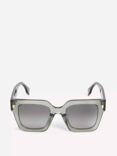 Fendi Roma oversized square transparent sunglasses at Collagerie