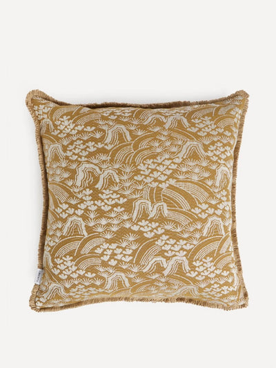 Liberty London Forest hills jacquard square cushion in ochre at Collagerie
