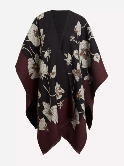 Liberty Fragile Blooms wool cape at Collagerie