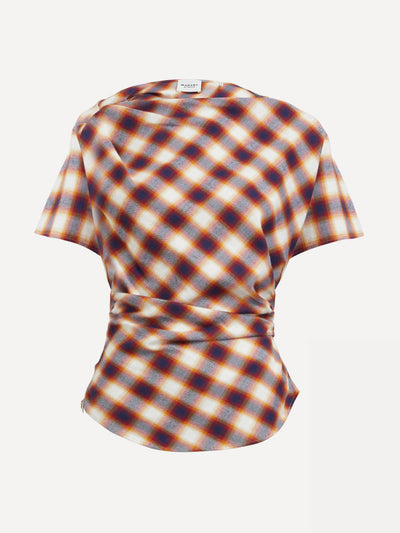 Isabel Marant Étoile Tilda plaid cotton top at Collagerie