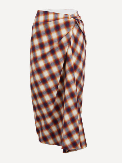 Isabel Marant Étoile Tijuana plaid cotton pencil skirt at Collagerie