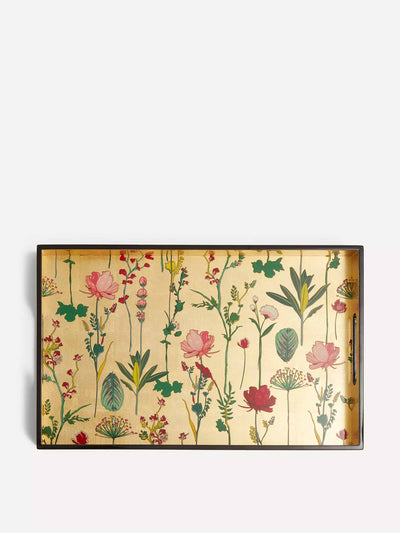 Les Ottomans Flora hand-painted wood tray at Collagerie