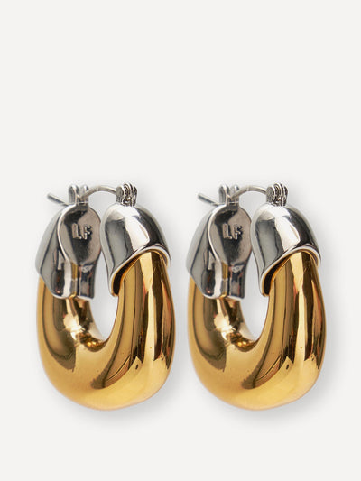 Lizzie Fortunato Gold-plated mixed metal organic hoops at Collagerie